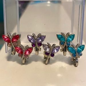 Cute Butterfly Clip Earrings Bundle